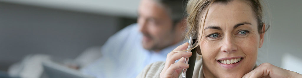 A woman talking on mobile phone